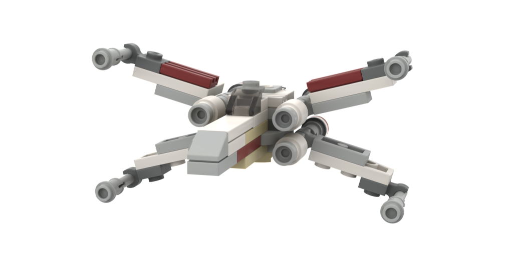 Ein X-Wing aus LEGO, der ein Objekt repräsentiert.